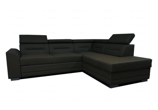 Canapé angle design noir TARA