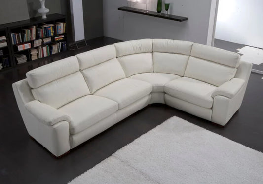 Canapé angle relax cuir blanc ARGO