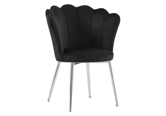 Chaise coquillage chrome noir NYMEA (Lot de 2)
