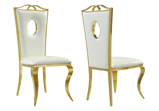 Chaises baroque doré blanc PIA (lot de 4)