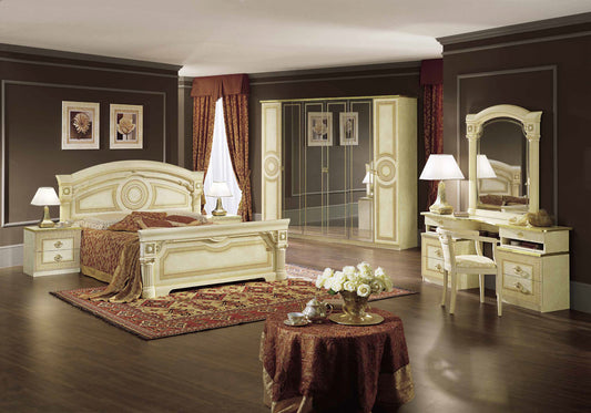 Chambre complète baroque laqué or ivoire ALLA