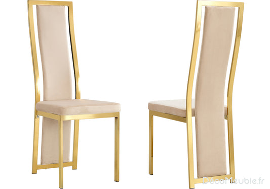 Lot 6 chaises dorées beige DIA
