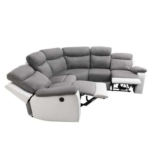 Canapé angle relax électrique blanc/gris OSCAR