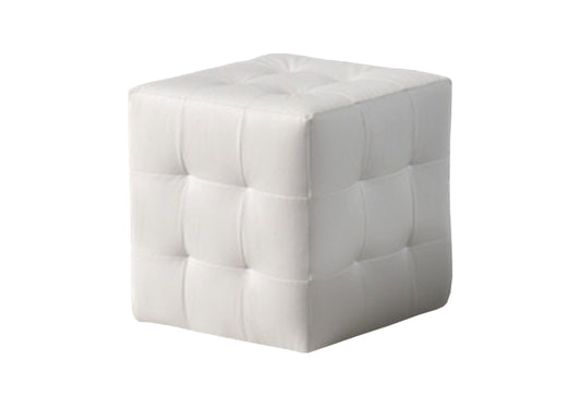 Pouf repose pied cuir blanc ISA