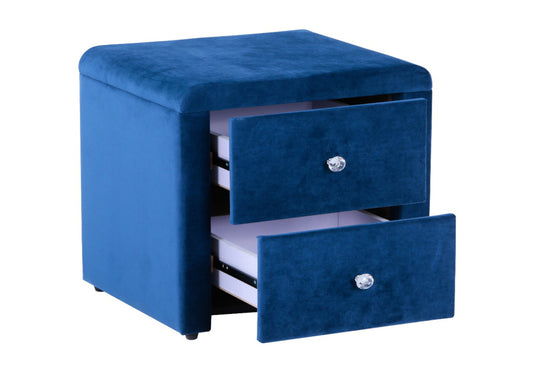 Table de chevet velours bleu ANIS