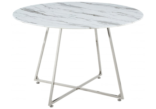 Table ronde marbre blanc GINA