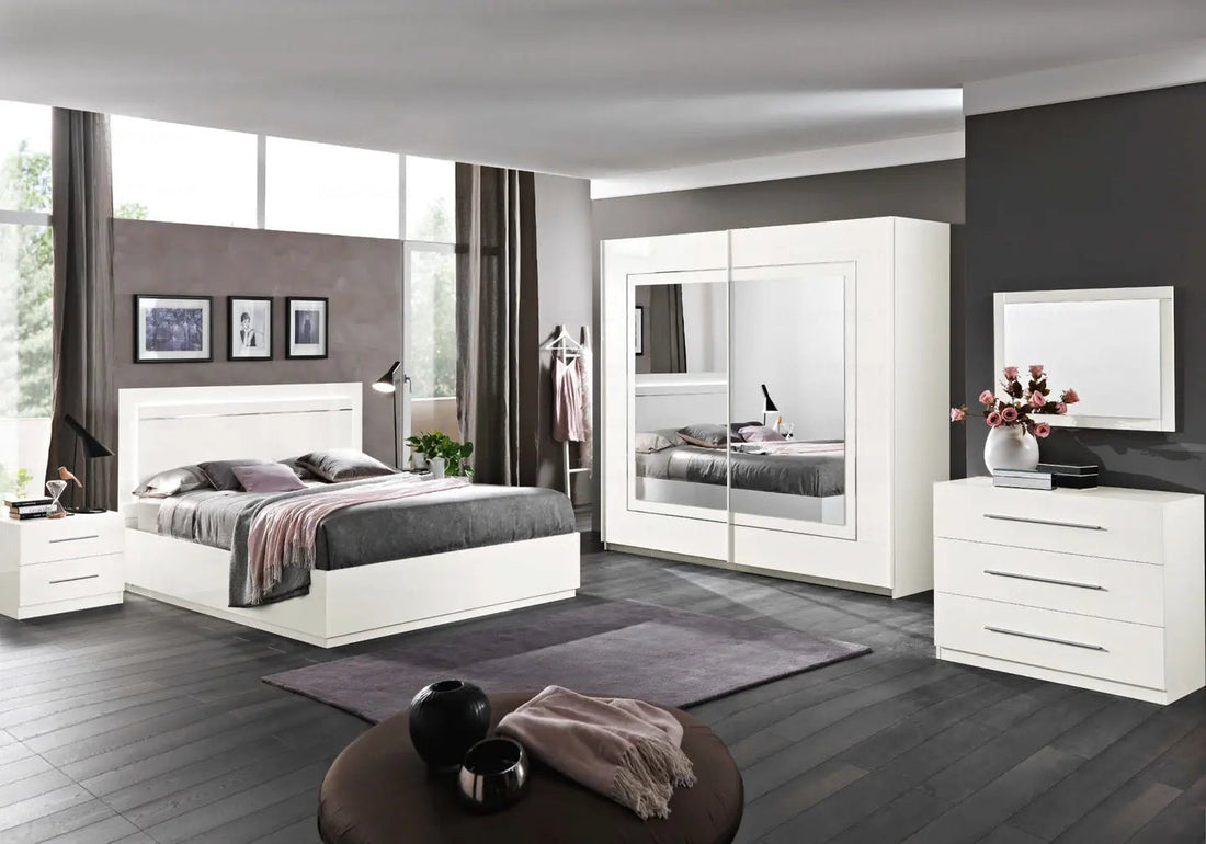 Chambre laquée blanche LED — l’élégance contemporaine