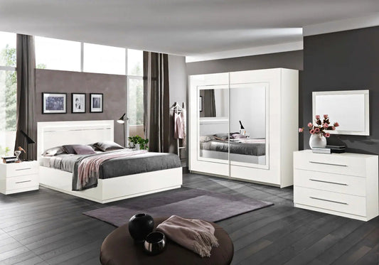 Chambre laquée blanche LED — l’élégance contemporaine