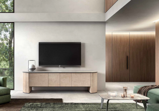 Aménagement de salon moderne avec meuble TV haut de gamme et table basse design - DEKOFLIX