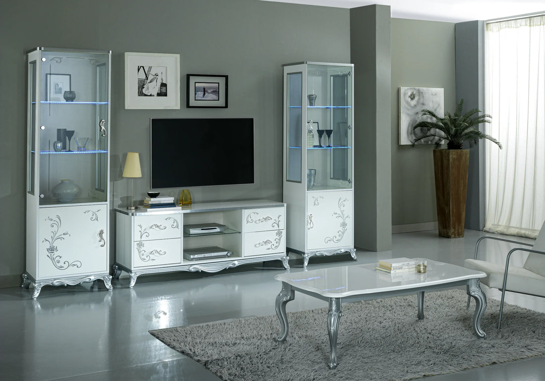 Buffet design ovale travertin bois noyer – TERRA