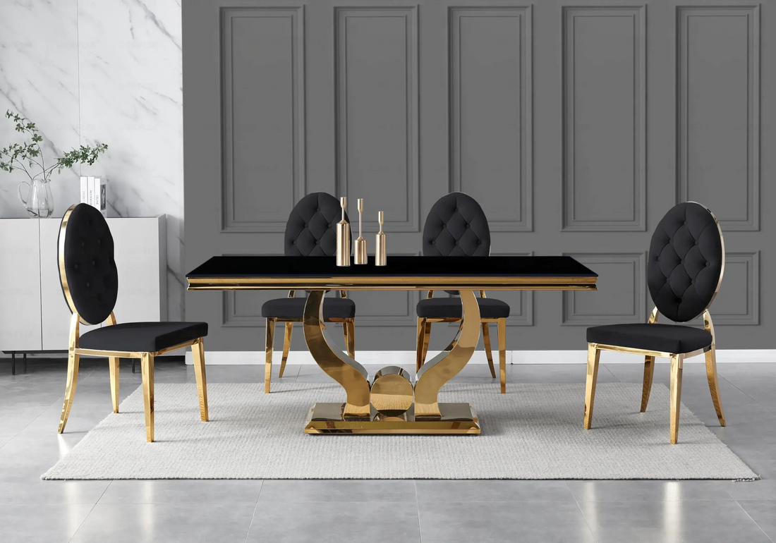 Table basse carrée verre blanc pied doré – NEO