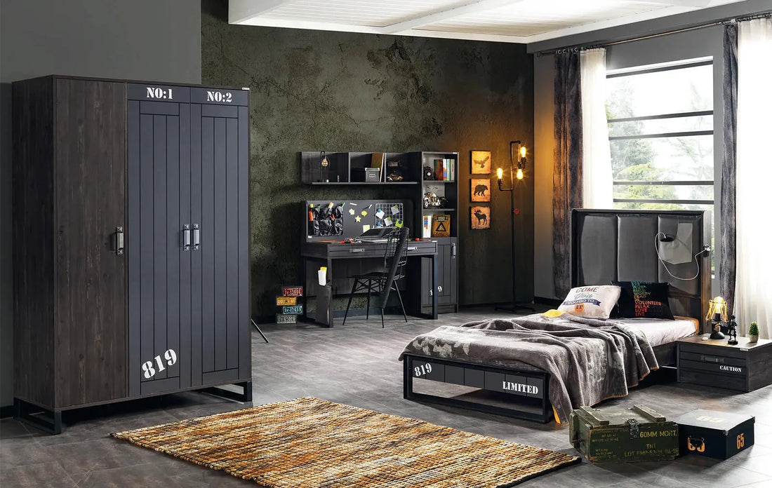 Explorez l'Ensemble complet de chambre moderne anthracite DARK