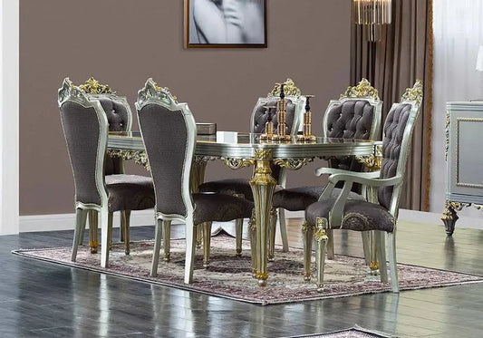 Salle à manger baroque argent INCI : l’élégance royale