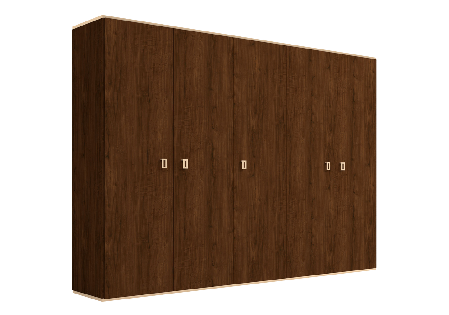 Armoire 5 portes noyer laqué – Eva