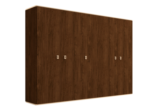 Armoire 5 portes noyer laqué – Eva