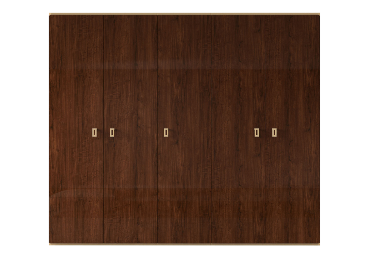 Armoire 5 portes noyer laqué – Eva