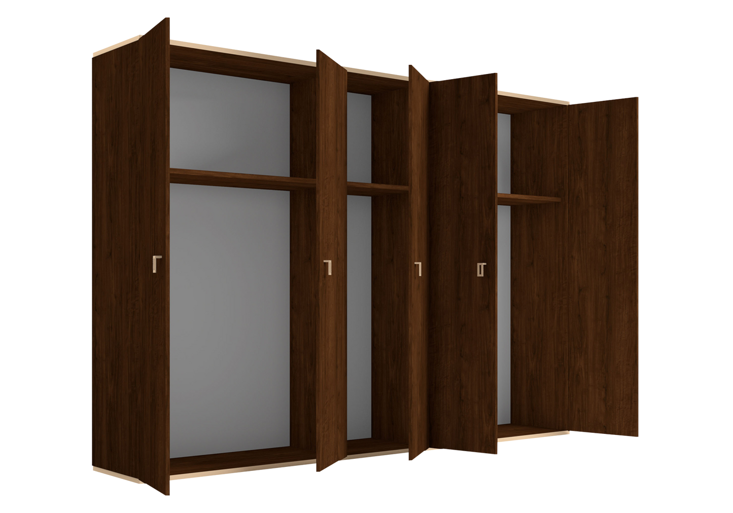Armoire 5 portes noyer laqué – Eva