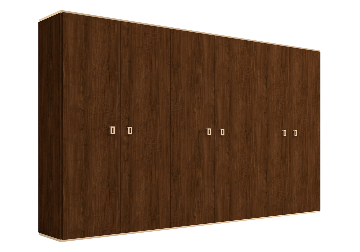 Armoire 6 portes noyer laqué – Eva