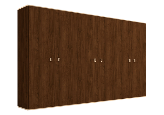 Armoire 6 portes noyer laqué – Eva