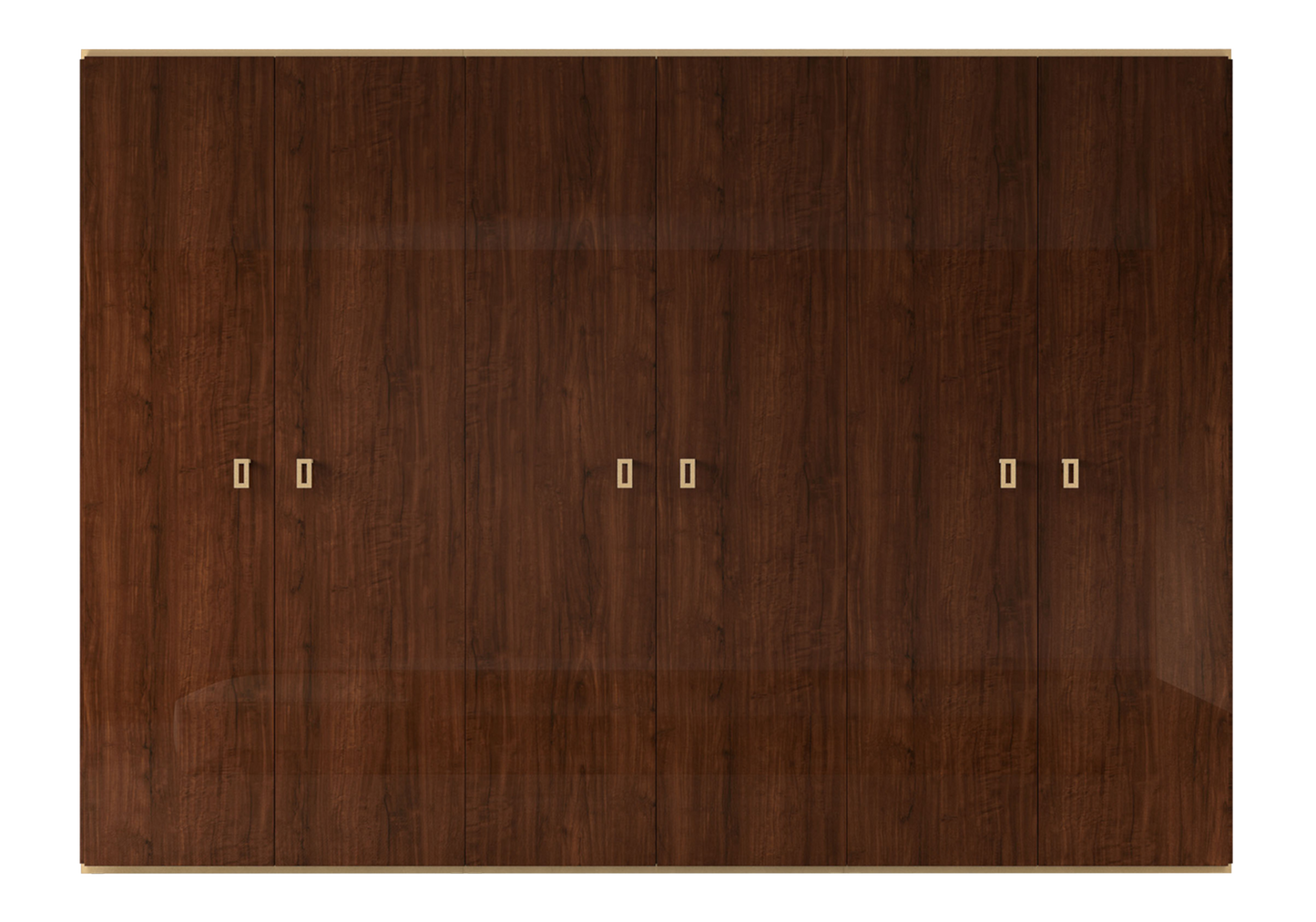 Armoire 6 portes noyer laqué – Eva