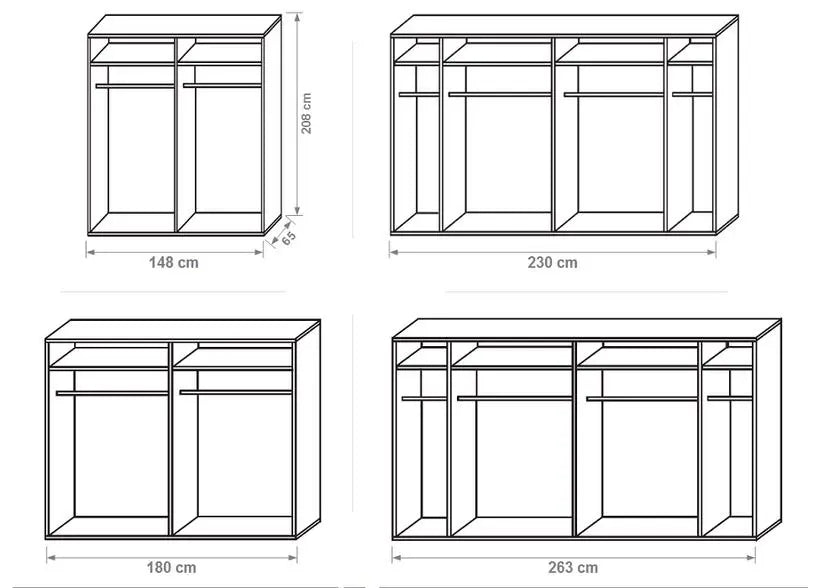 Armoire portes coulissantes laquée gris JAZZ Italian Mobili