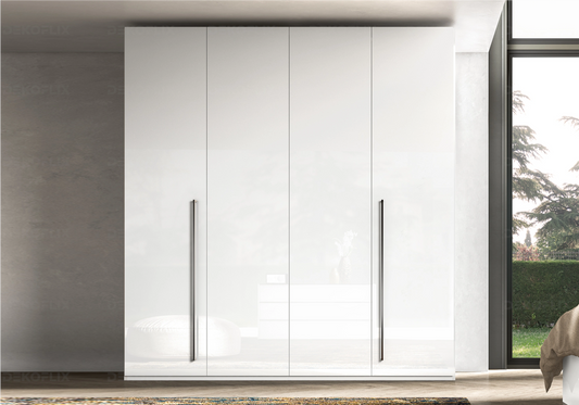 Armoire Blanche Laquée Élégante – Modèle Luna - DEKOFLIX