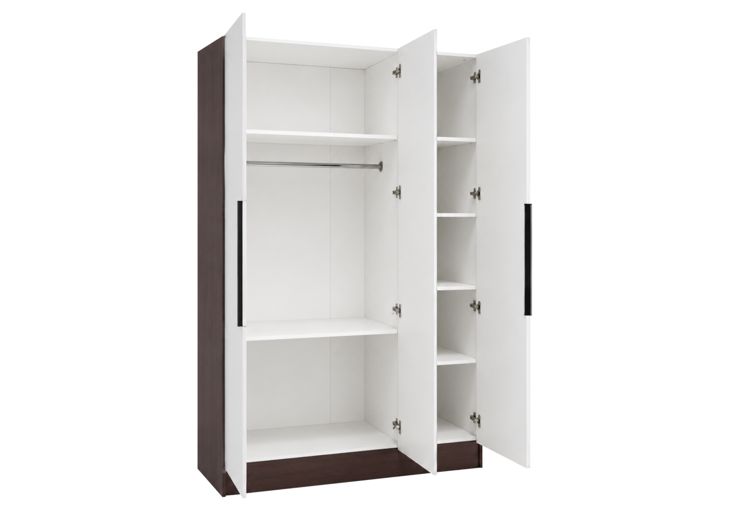 Armoire de rangement 3 portes beige et noyer - Axel
