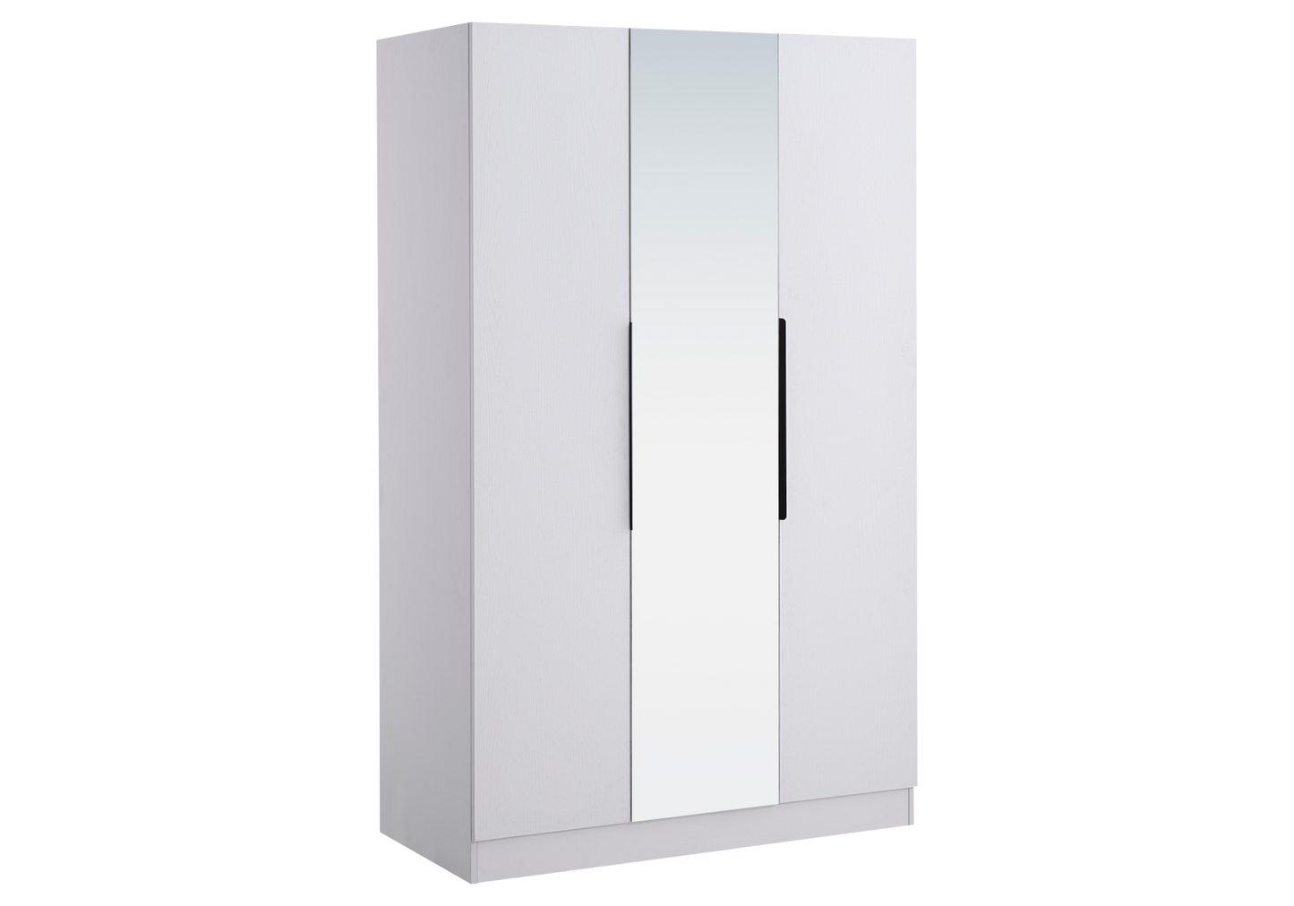 Armoire de rangement 3 portes blanche avec miroir - Axel