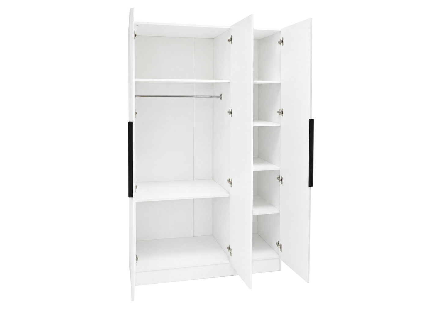 Armoire de rangement 3 portes blanche avec miroir - Axel
