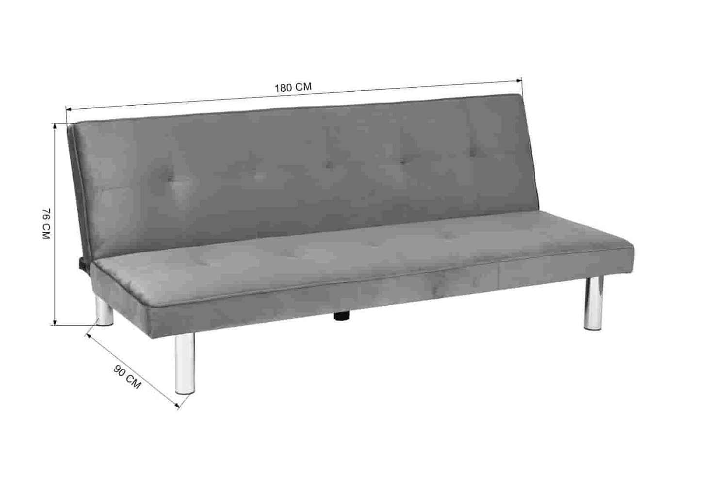 Banc convertible chromé anthracite ANTHA - DEKOFLIX