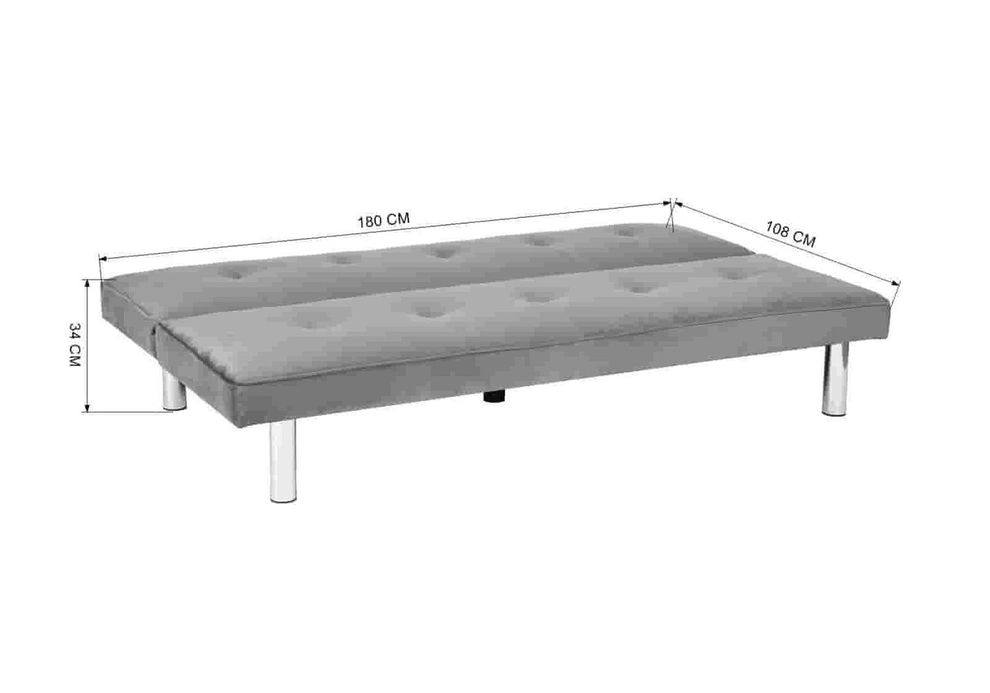 Banc convertible chromé anthracite ANTHA - DEKOFLIX