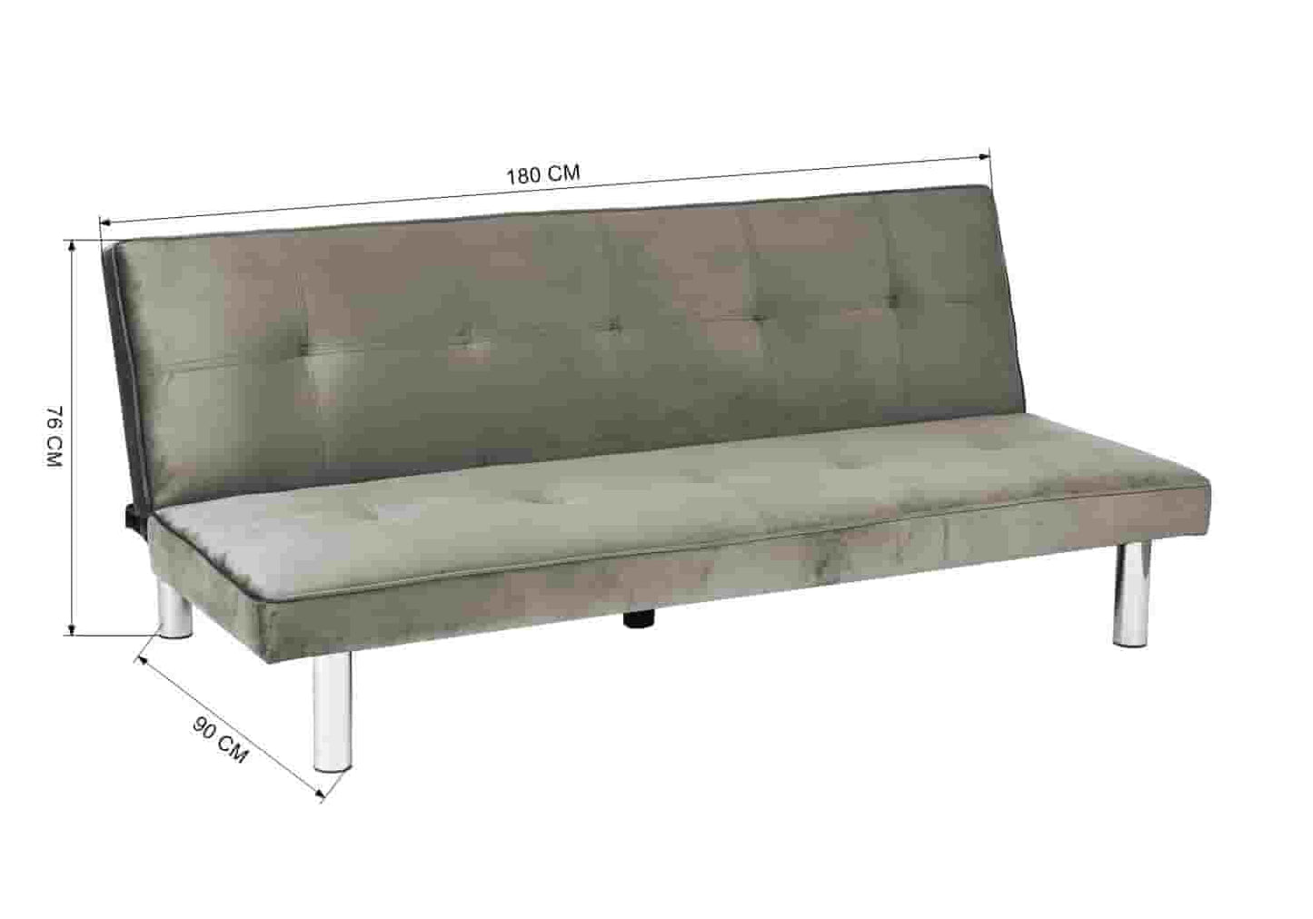 Banc convertible taupe chromé ANTHA - DEKOFLIX