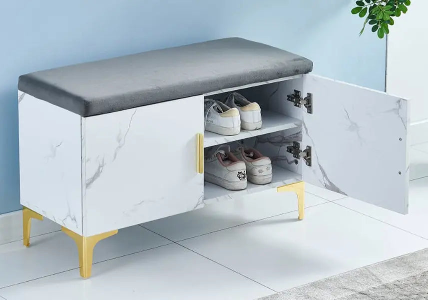 Banc meuble à chaussure marbre blanc MAYA New Design