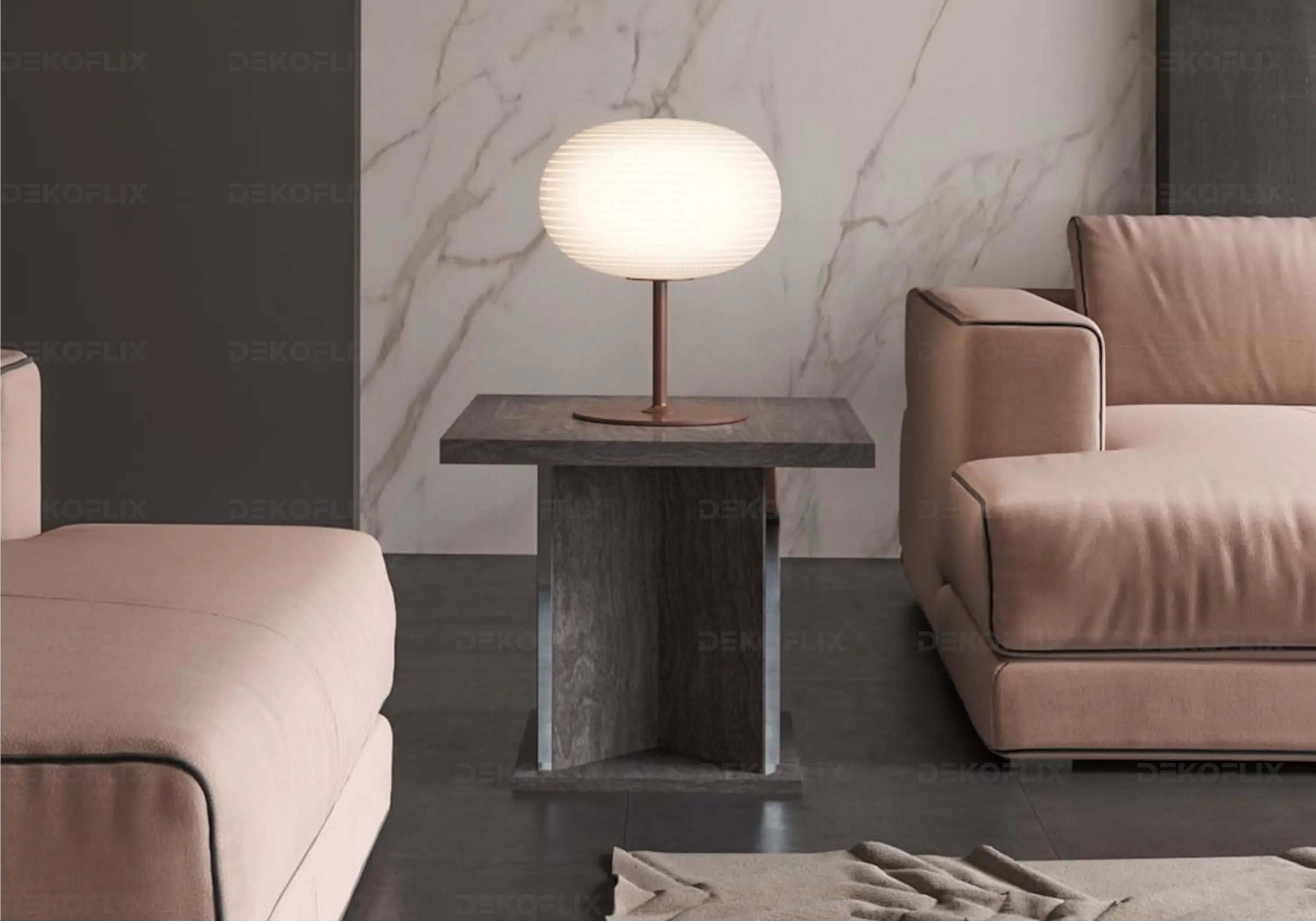 Bout de Canapé Design Bouleau Gris Moderne – Sarah Status