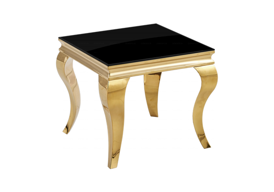 Bout de canapé design verre noir or – Neo