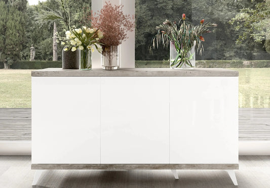 Buffet Blanc Moderne Béton – Buffets 3 ou 4 Portes Treviso Status