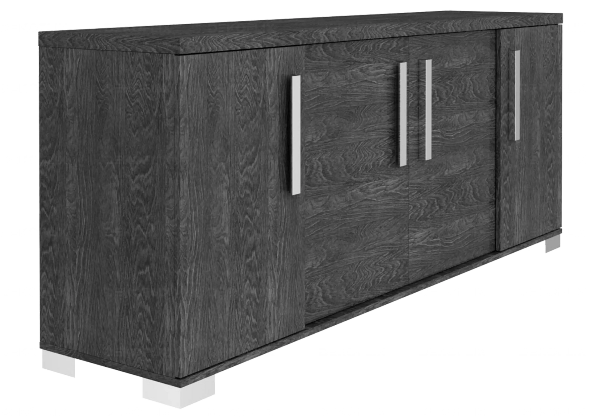 Buffet Bouleau Gris Design Contemporain – Sarah Bois Laqué Status