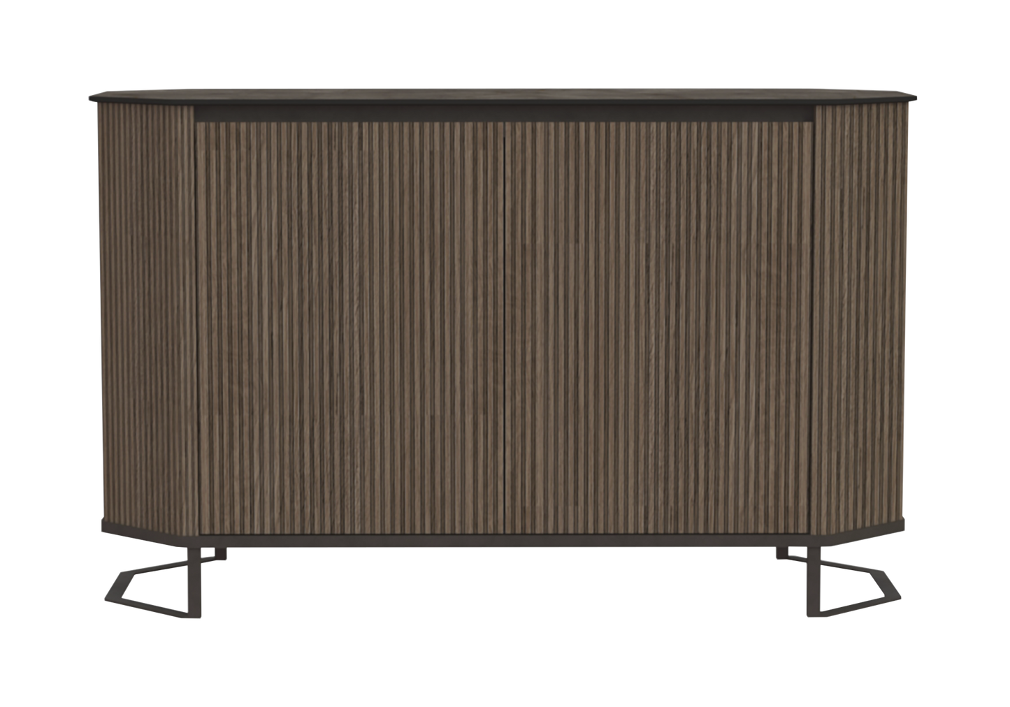 Buffet bas italien bois miel rainuré - Hexagon