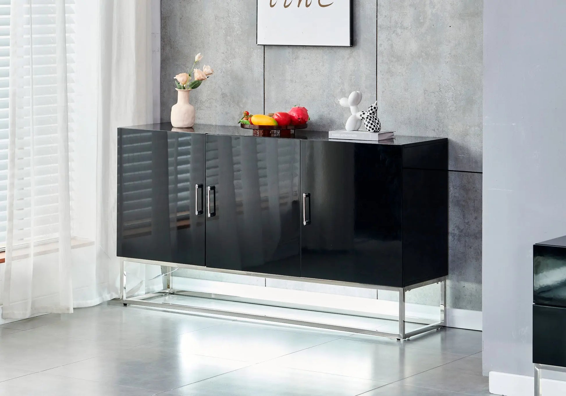 Buffet design argent laqué noir LINE New Design