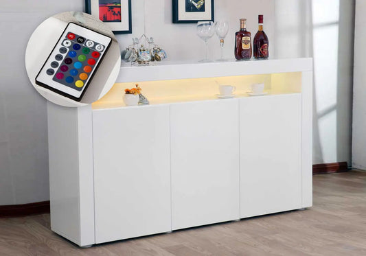 Buffet design laqué blanc led ORA New Design