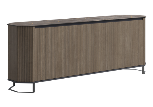 Buffet italien bois miel rainuré - Hexagon
