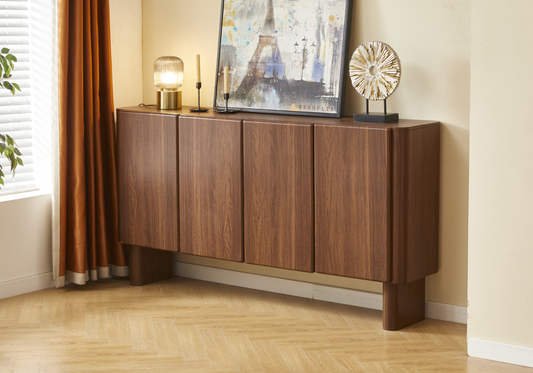 Buffet 4 portes noyer Japandi – Oris