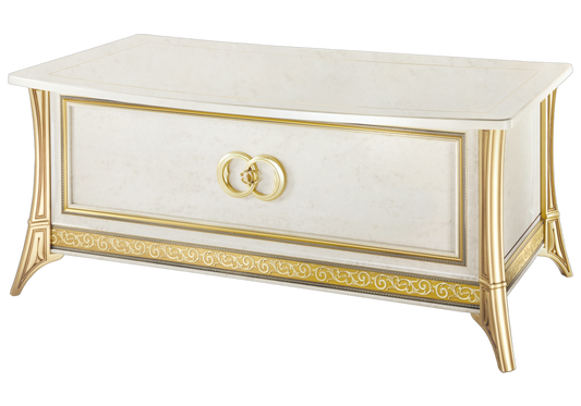Bureau de direction effet marbre ivoire et or - Melodia