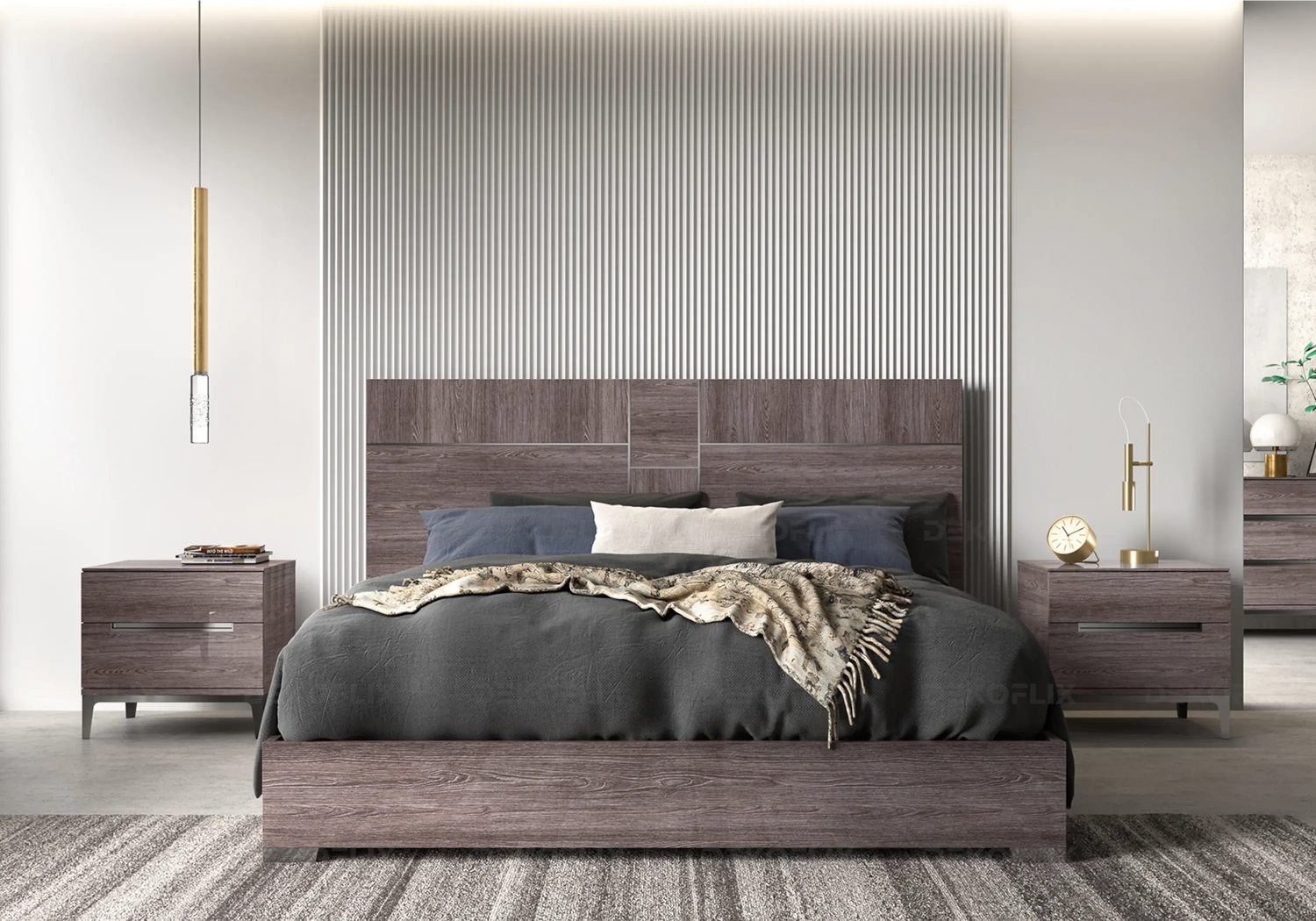 Cadre de Lit Design Italien – Viola en Orme Status