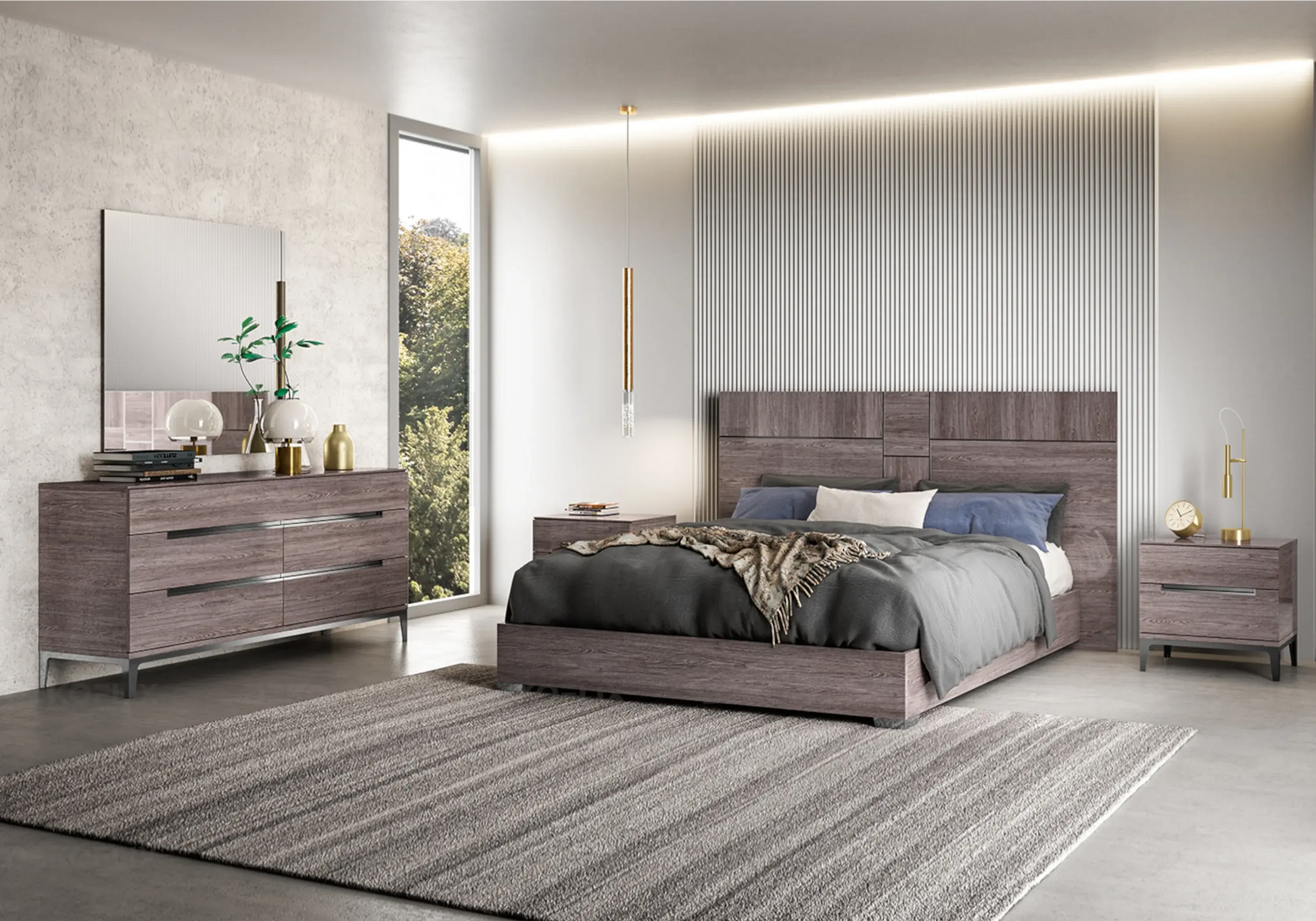 Cadre de Lit Design Italien – Viola en Orme Status