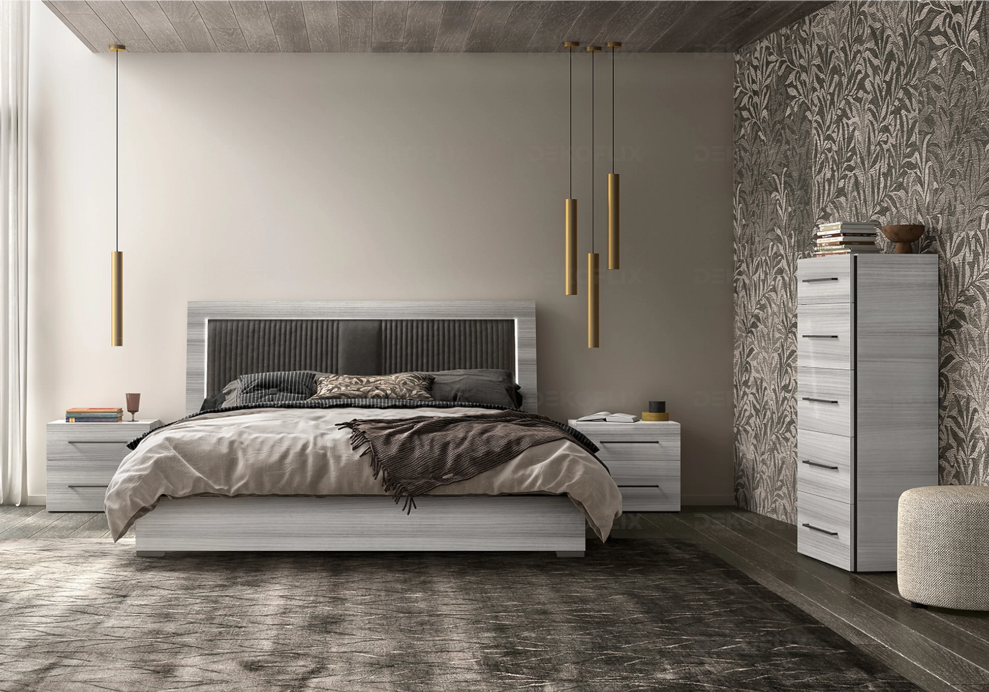 Chiffonnier Gris Argent – Rangement Vertical Chic Collection Mia - DEKOFLIX