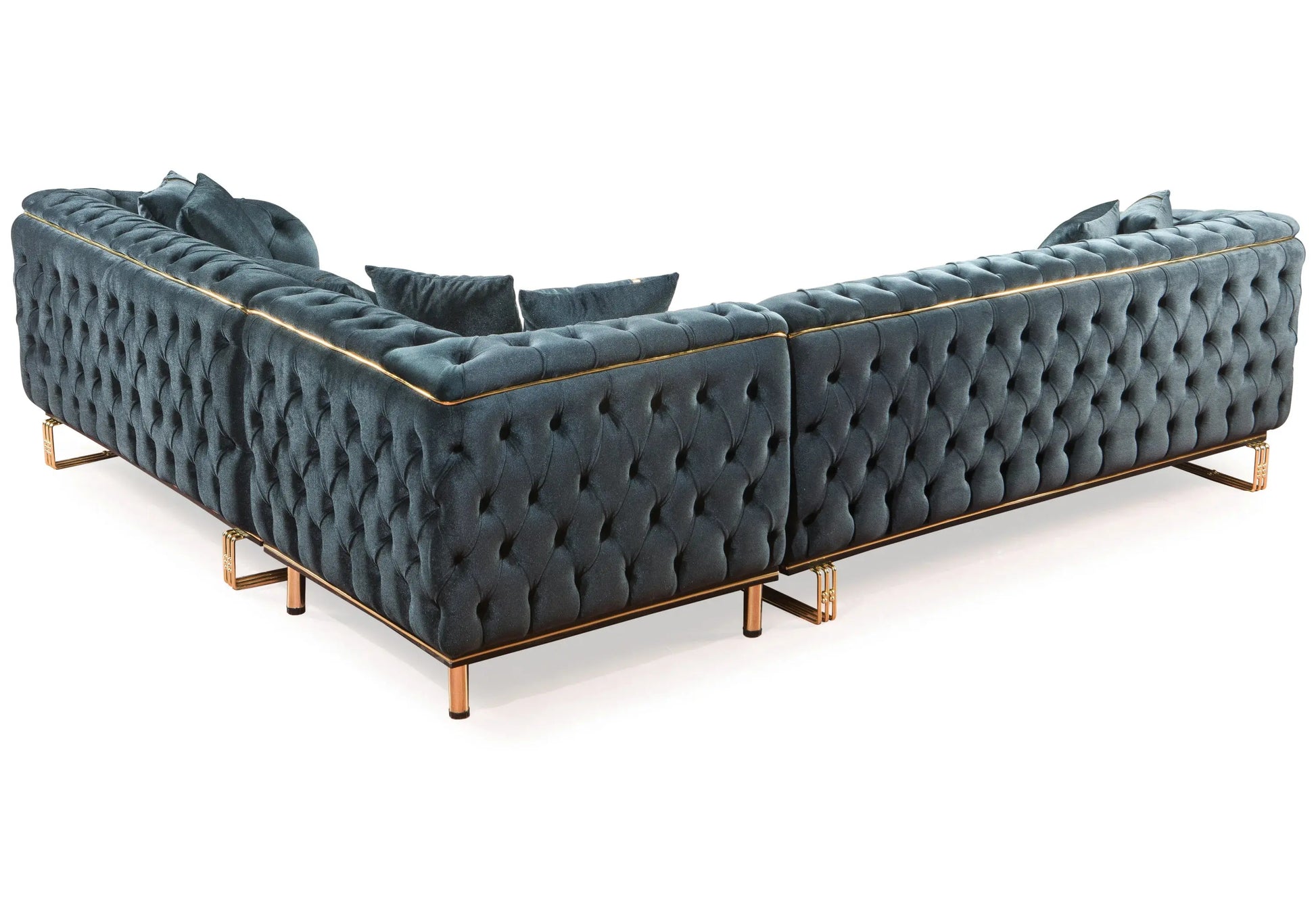 Canapé Turc Capitonné Velours Anthracite Doré Chesterfield – PARIS (Copie) DEKOFLIX
