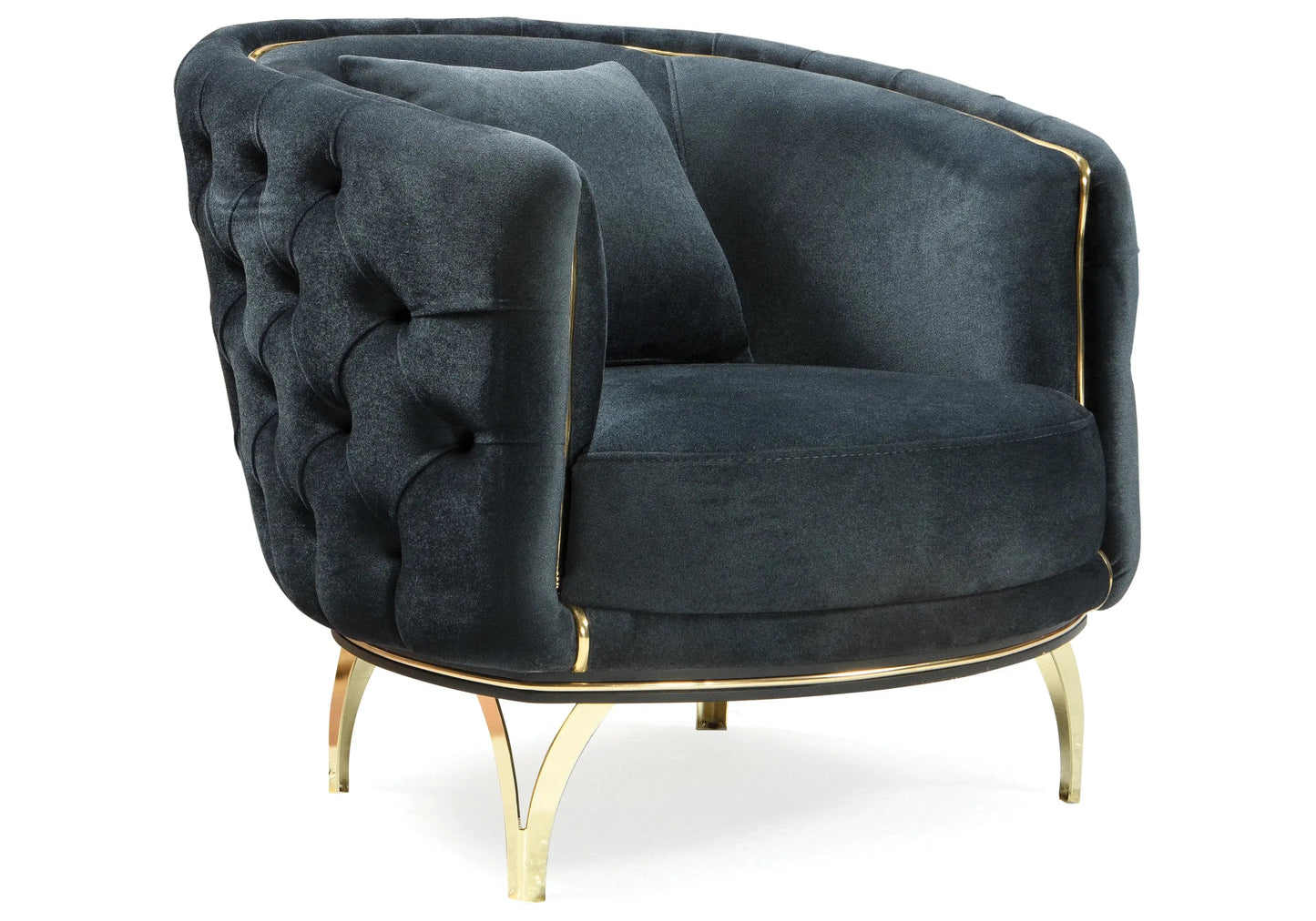 Canapé Turc Capitonné Velours Anthracite Doré Chesterfield – PARIS (Copie) DEKOFLIX