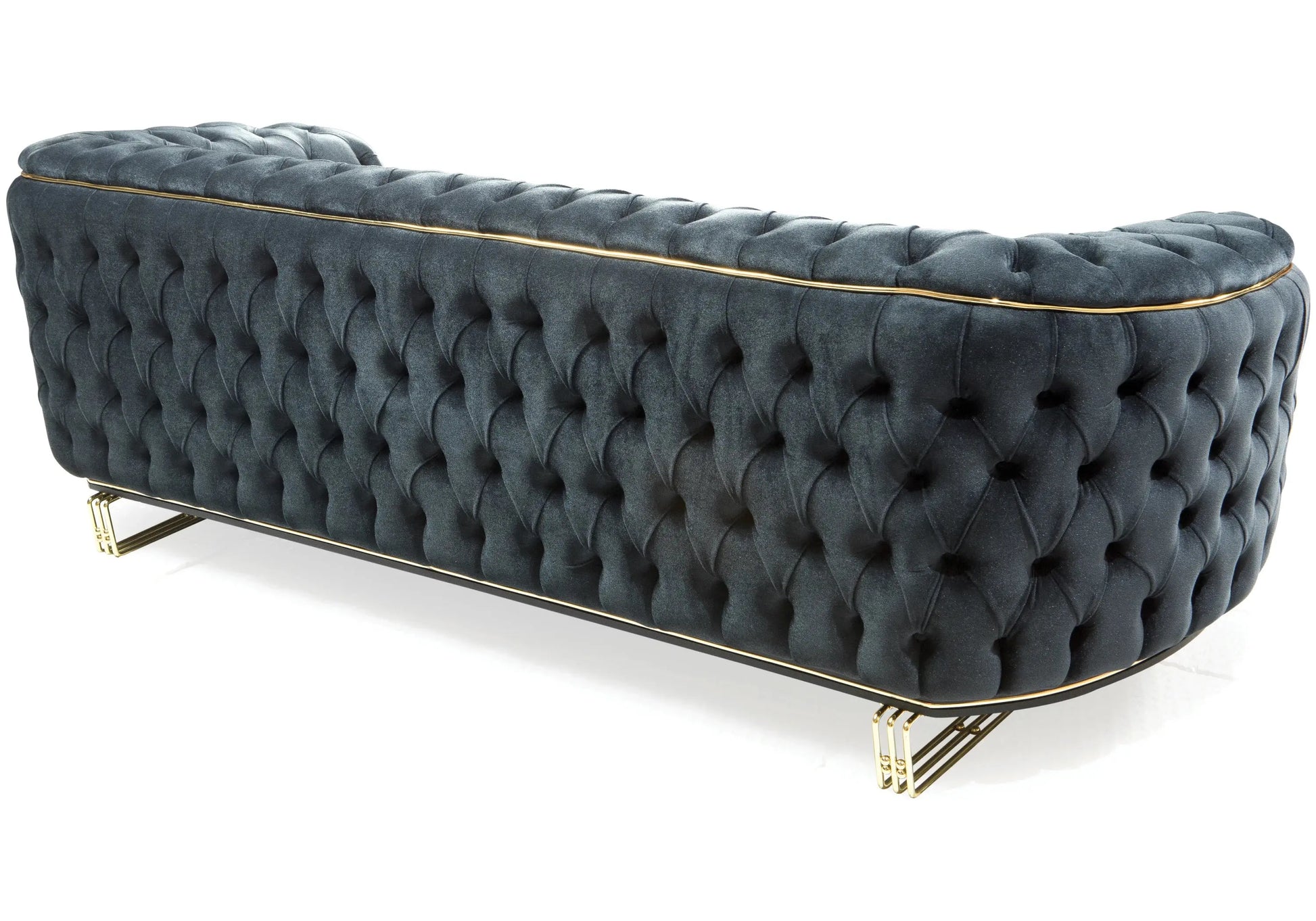 Canapé Turc Capitonné Velours Anthracite Doré Chesterfield – PARIS (Copie) DEKOFLIX