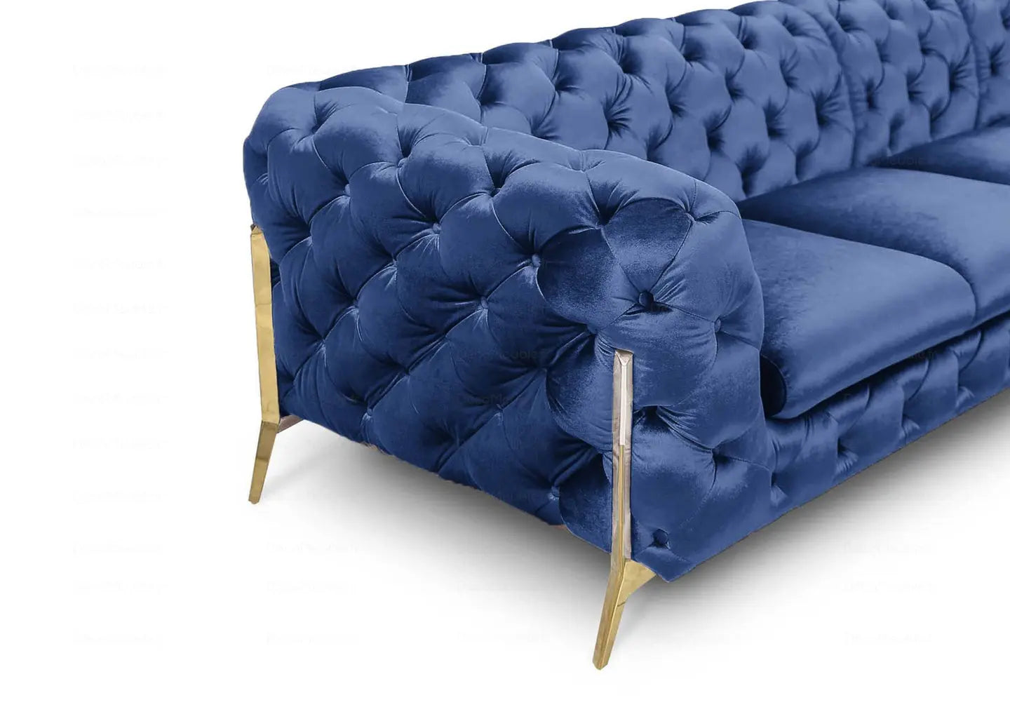 Canapé angle chesterfield bleu PACO BM Design